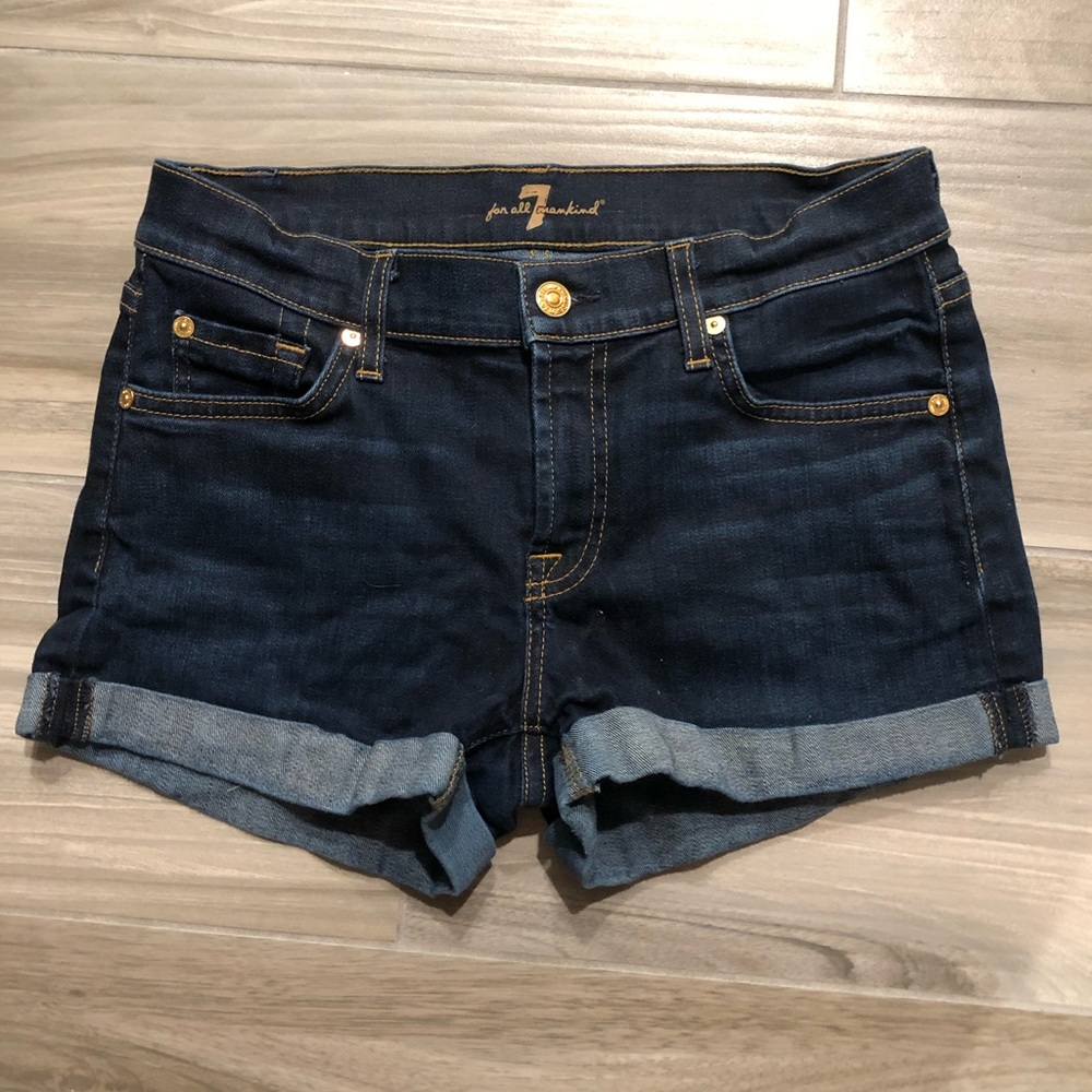 7 For All Mankind Cuffed Denim Shorts